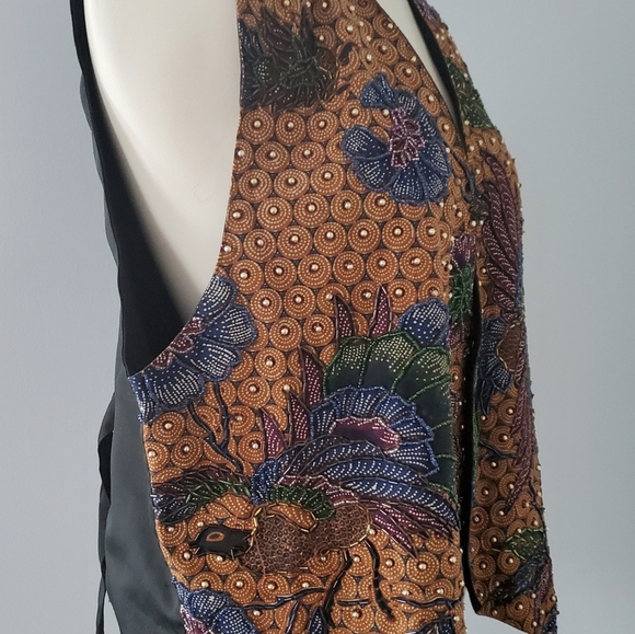 Vintage Beaded Vest 90's Style Size Medium - Picture 4 of 11